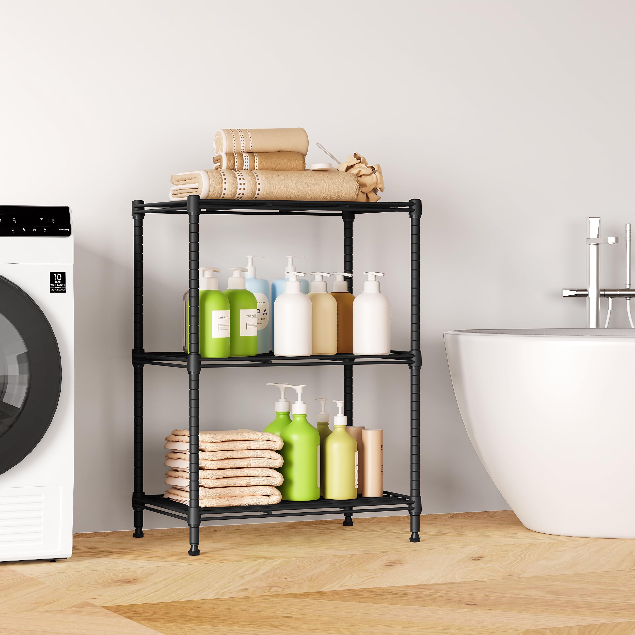 IZEUK 3-tier shelf tool-free assembly in minutes.