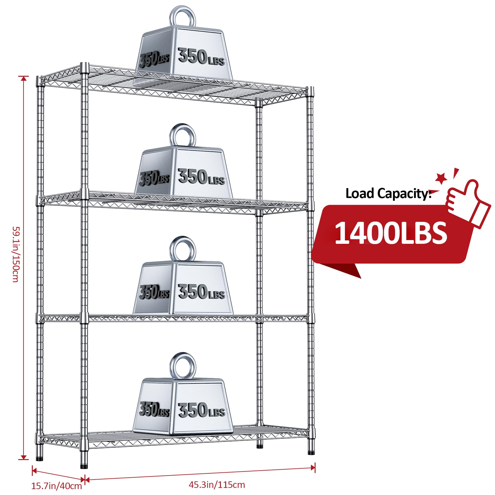 IZeUK 4-tier shelving adjustable shelves show flexible organization