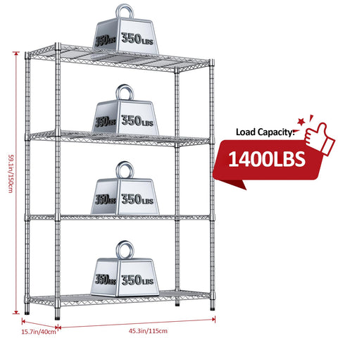 IZeUK 4-tier shelving adjustable shelves show flexible organization