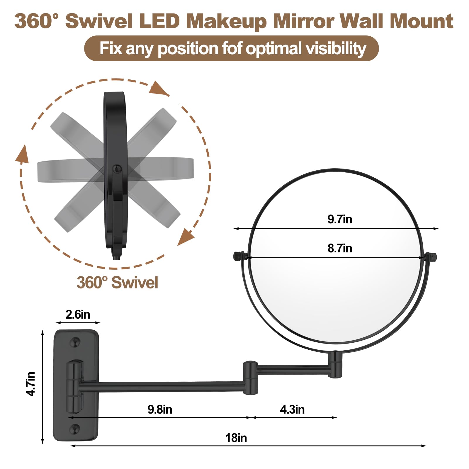 IZHIBATU HD crystal-clear glass minimizes distortion for accurate reflections.