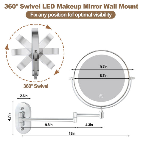 IZHIBATU Type-C rechargeable mirror frees from battery replacements.