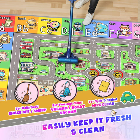 J Rombol Kids Road Rug - easy to clean and stain-resistant surface