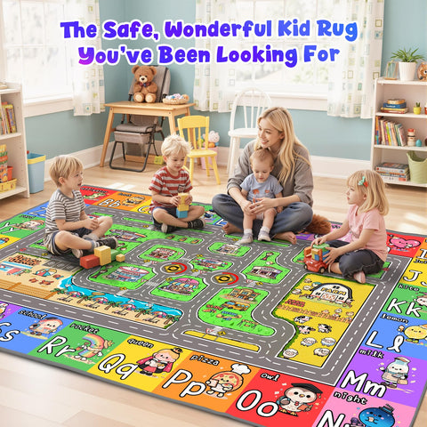J Rombol Kids Road Rug - soft, comfy surface for gentle play