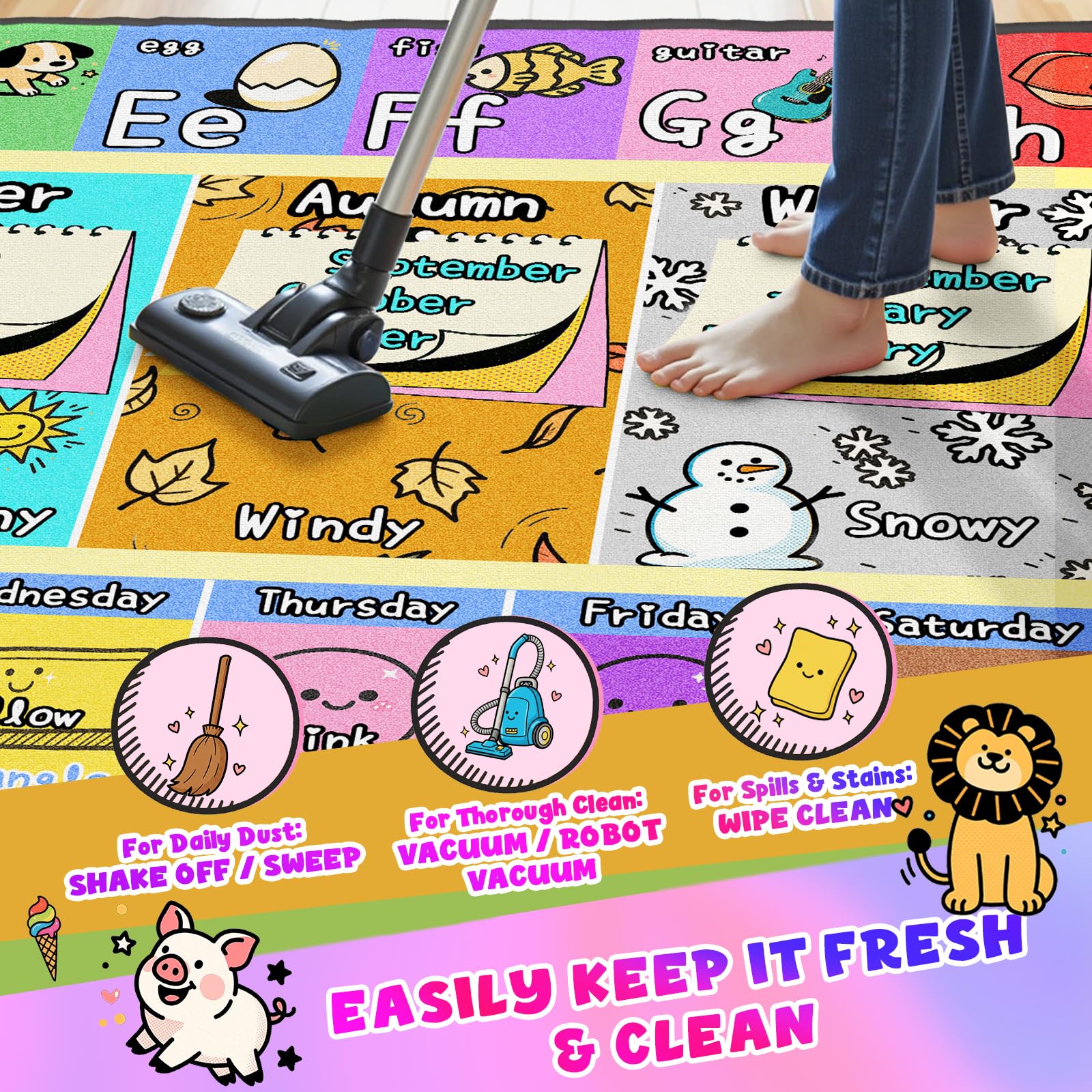 J Rombol washable playmat stays fresh with simple cleaning.