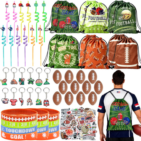 J6&H6 football drawstring bags with varied designs for party favors