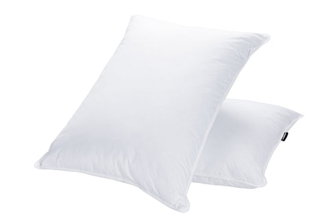 JA COMFORTS goose feather pillow front view for plush height and support.