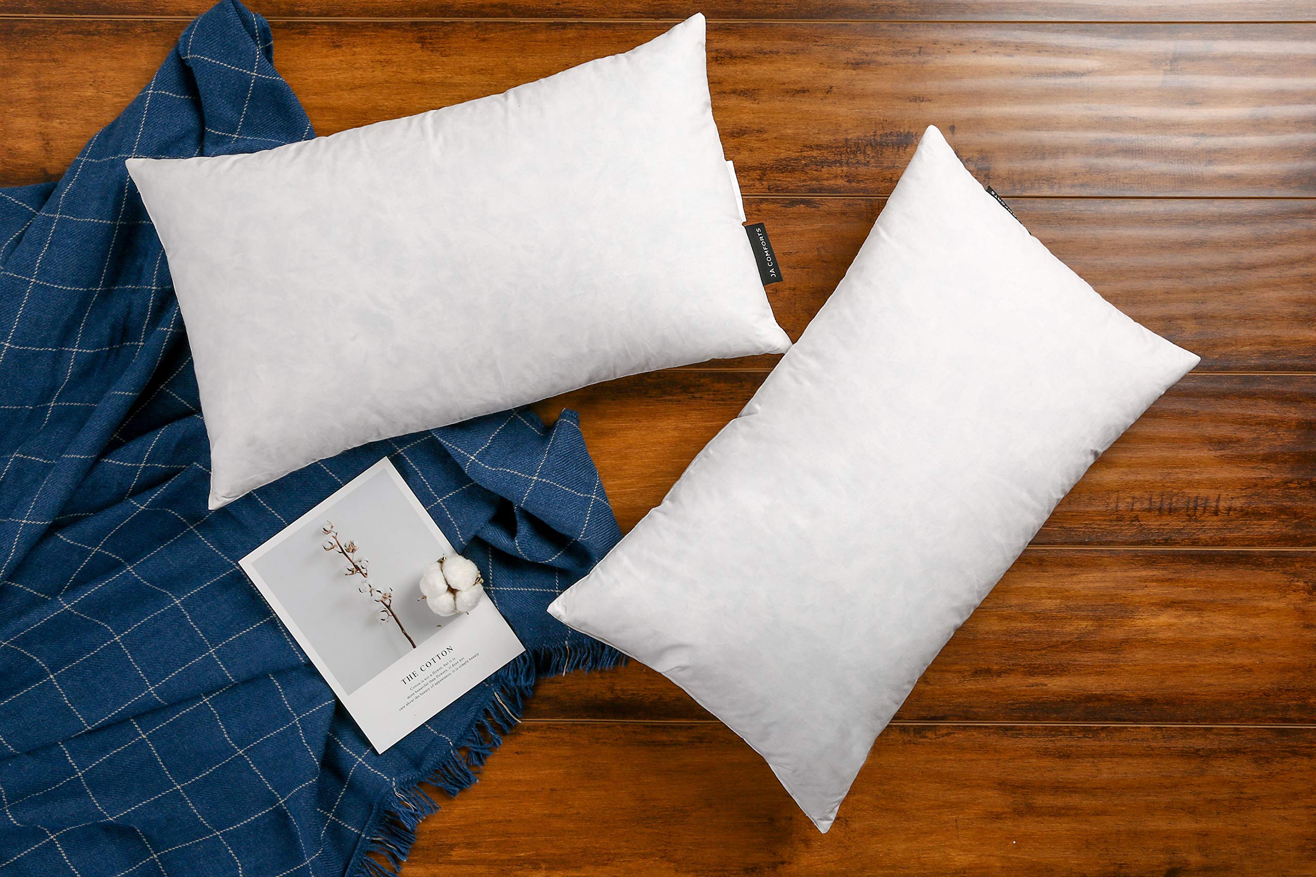 JA COMFORTS two-pack 12x20 pillow inserts for balanced support