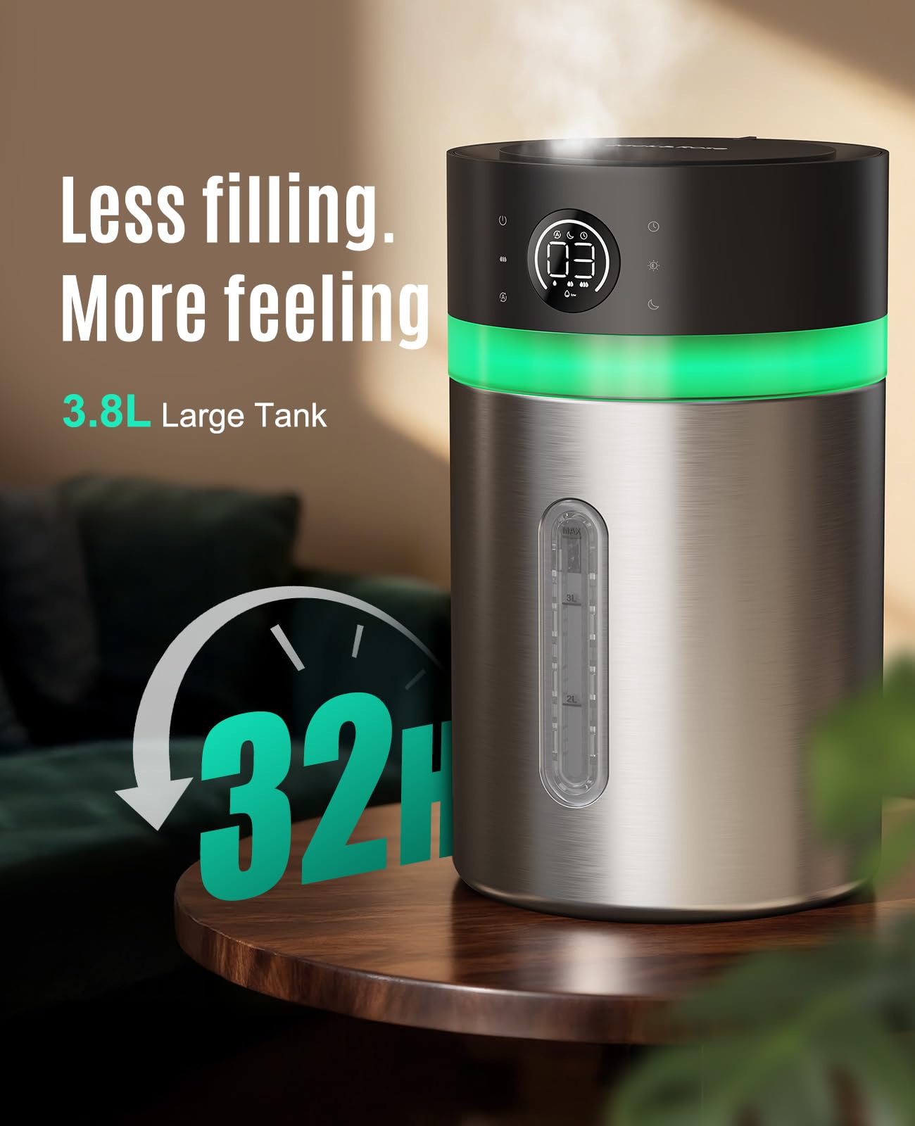 Jack & Rose 3-8L tank for extended runtime between refills.