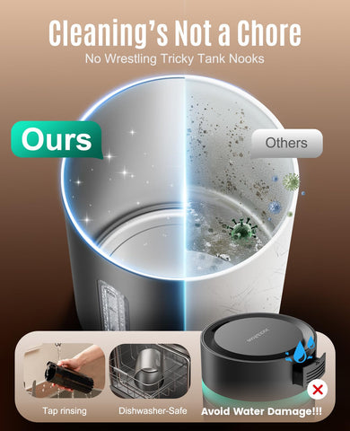 Jack & Rose aromatherapy-ready humidifier allows gentle scent enhancement.