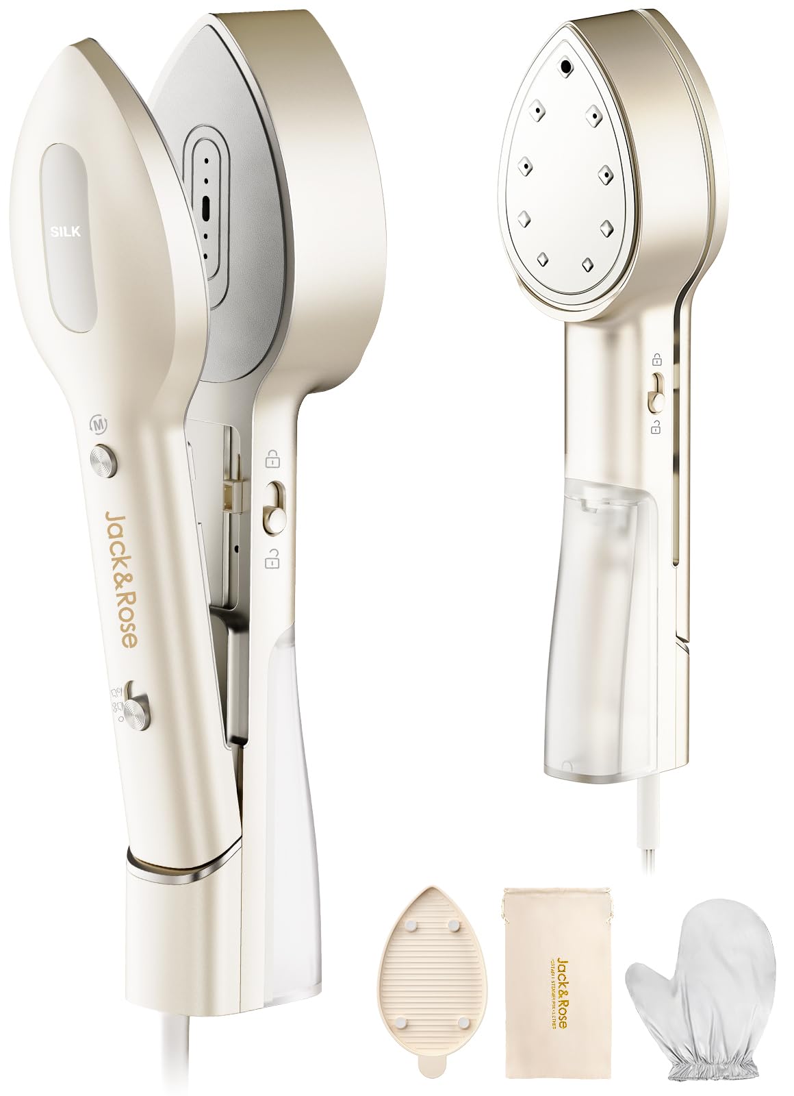 Jack & Rose press iron steamer in compact design for on-the-go wrinkle care