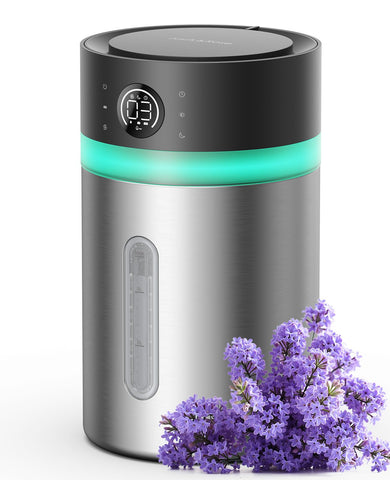 Jack & Rose stainless steel humidifier front view for clean mist and modern look.