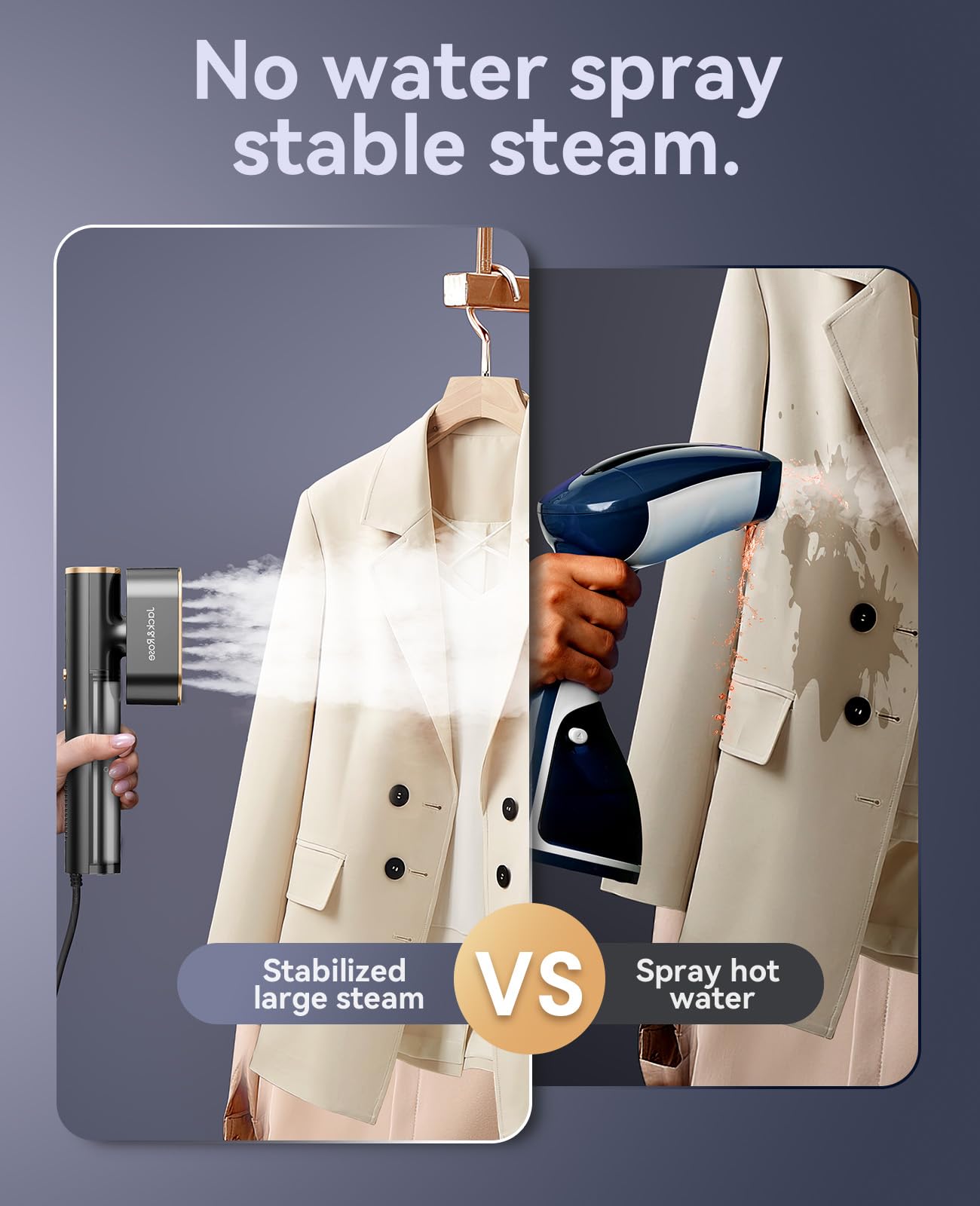 Jack & Rose 10-square-inch dry ironing panel shapes collars and hems.