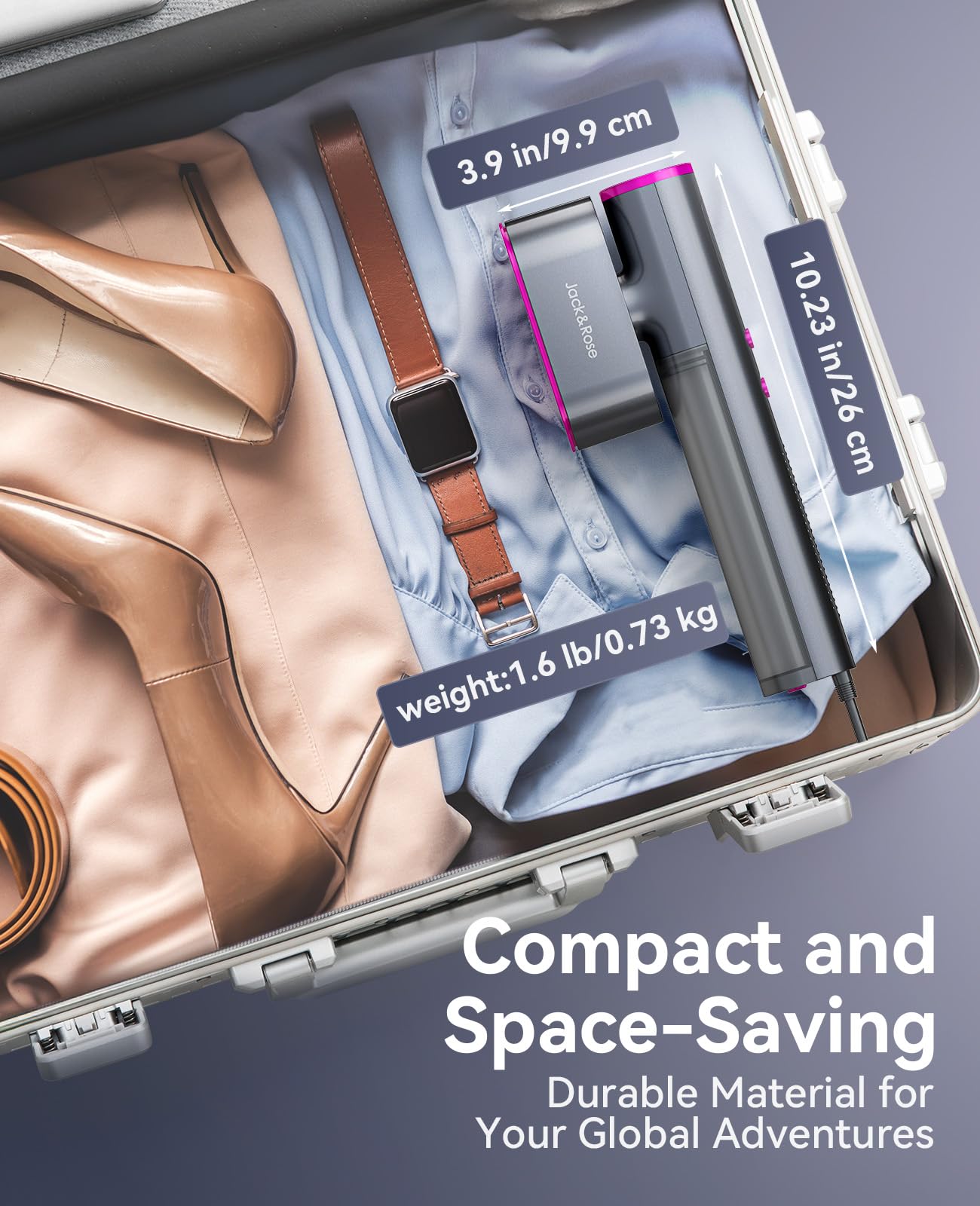 K1 steamer heats up in 15 seconds for quick wrinkle release during travel.