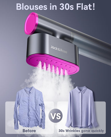 High-temperature steam from Jack & Rose K1 smooths fabrics efficiently.