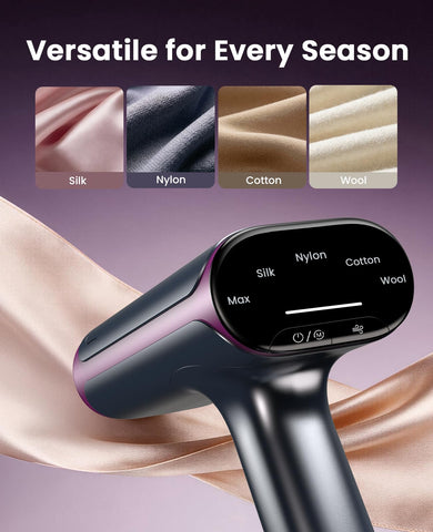 Jack & Rose five fabric modes adjust steam for delicate to heavy fabrics.
