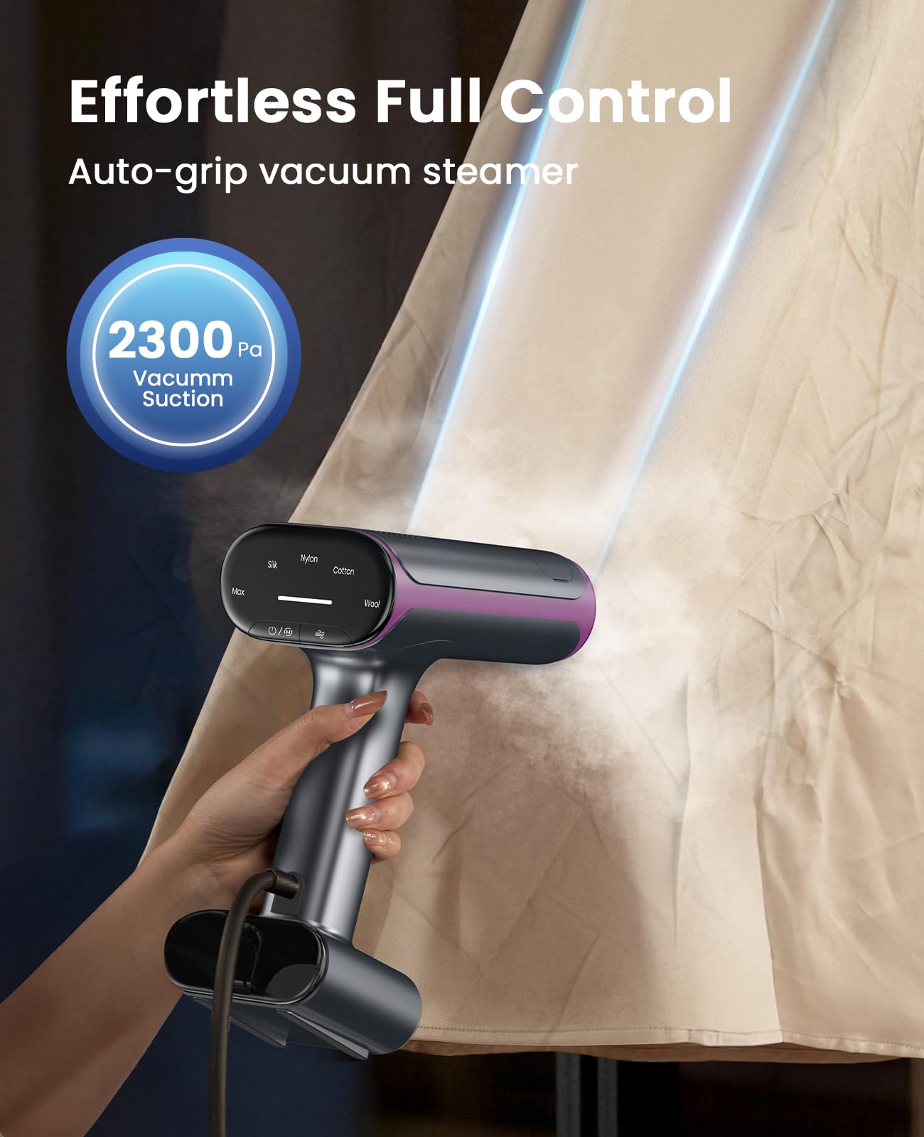 Jack & Rose handheld mode enables one-handed steaming on dresses.