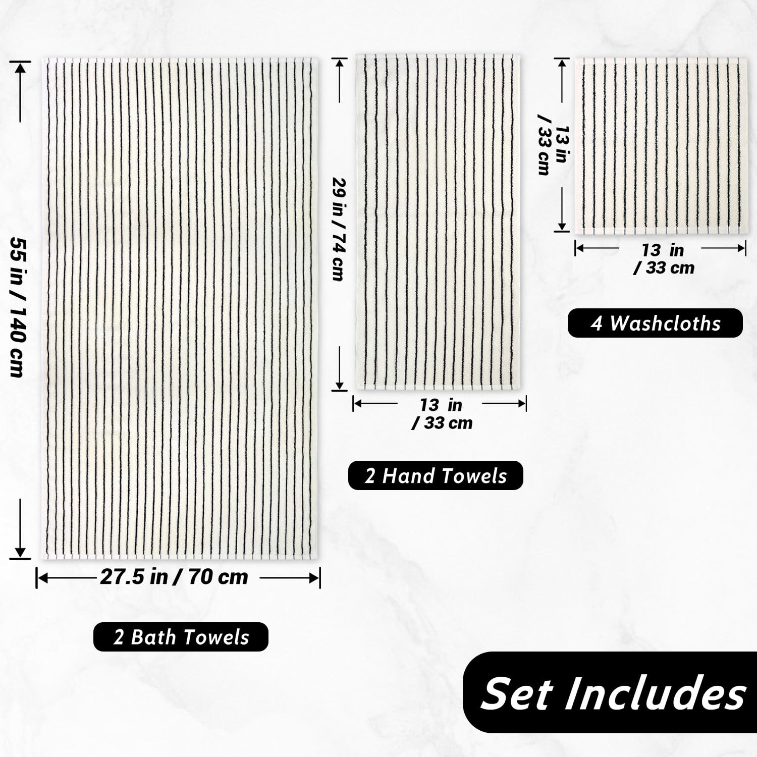 Jacquotha bath towels size 27.5x55 inches offering generous coverage