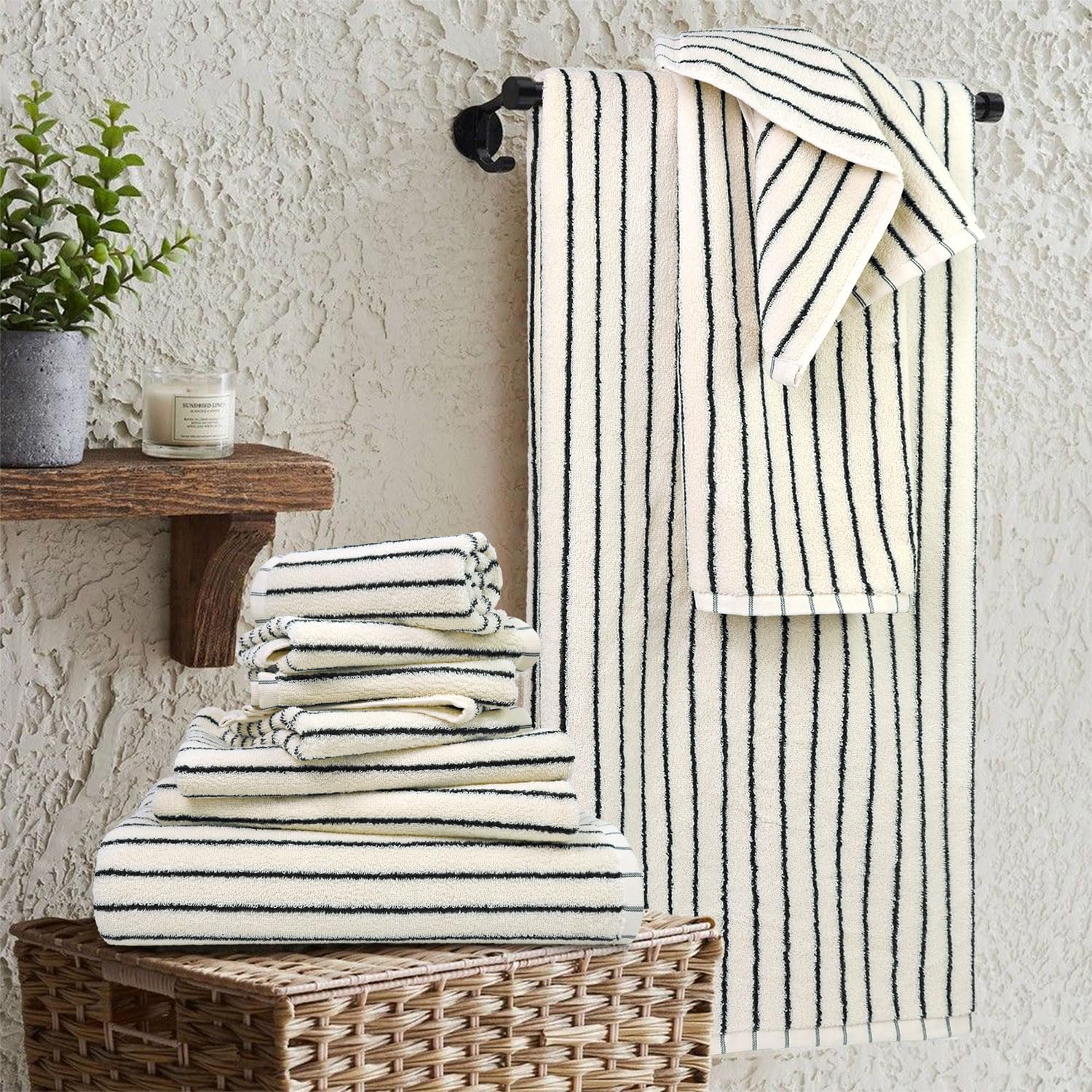 Jacquotha close-up of towel weave highlighting plush cotton texture