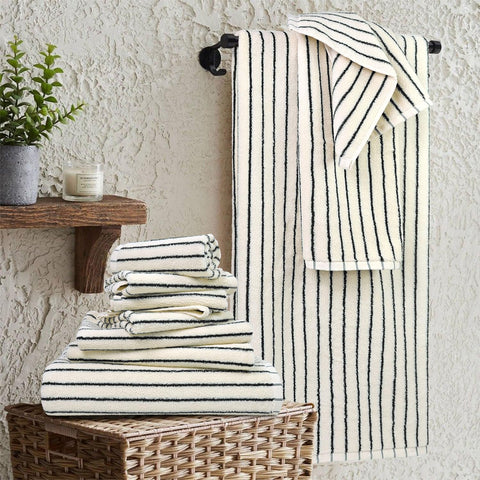 Jacquotha close-up of towel weave highlighting plush cotton texture