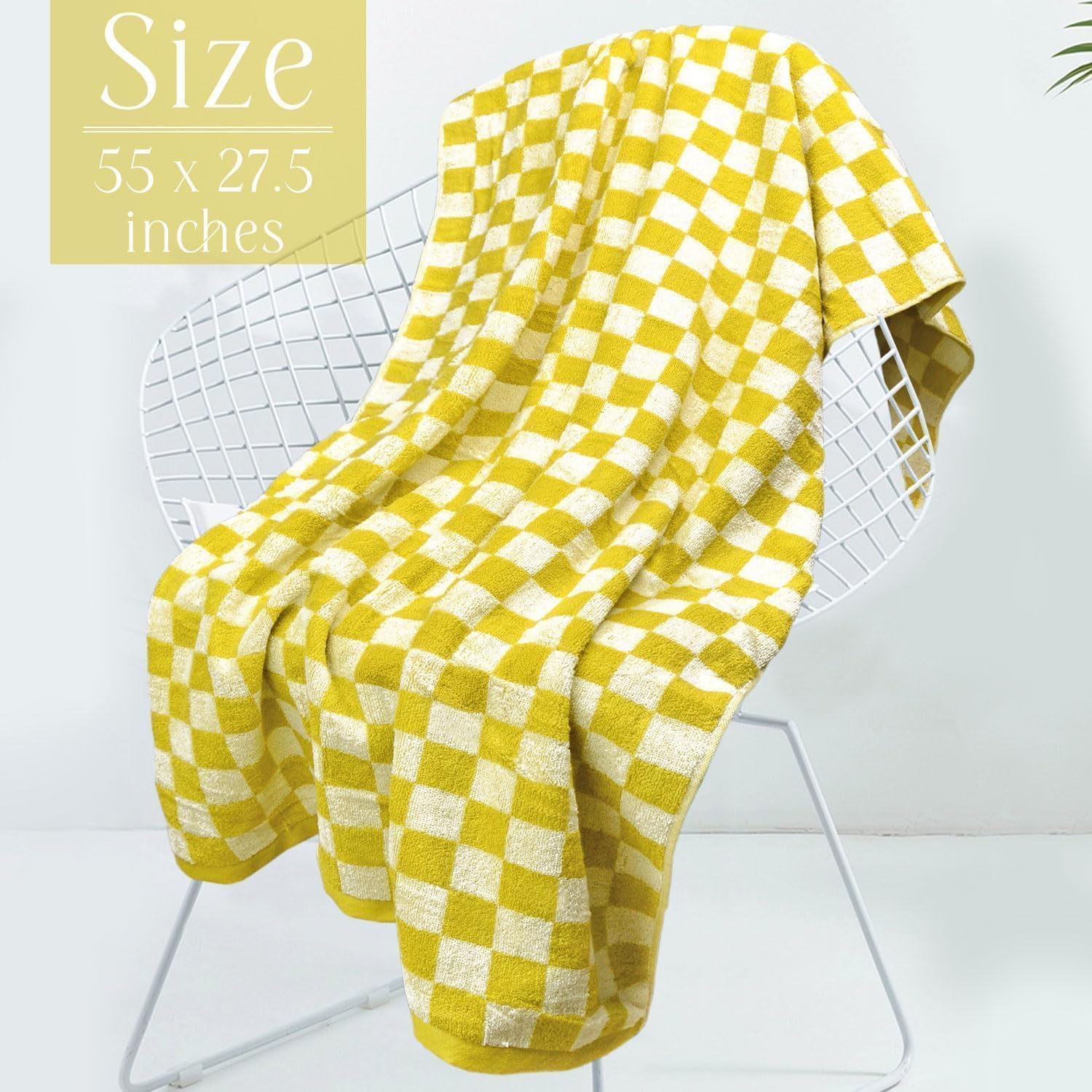 Jacquotha checkered towel versatile for bathroom, gym, pool or travel.