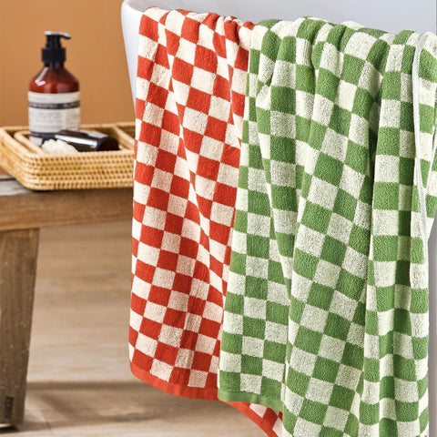 Jacquotha checkered design detail adds modern flair to any bathroom