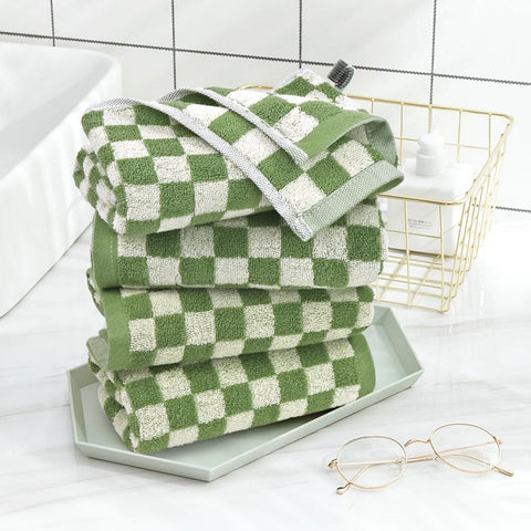 Jacquotha folded towels on shelf show practical storage and gifting potential.