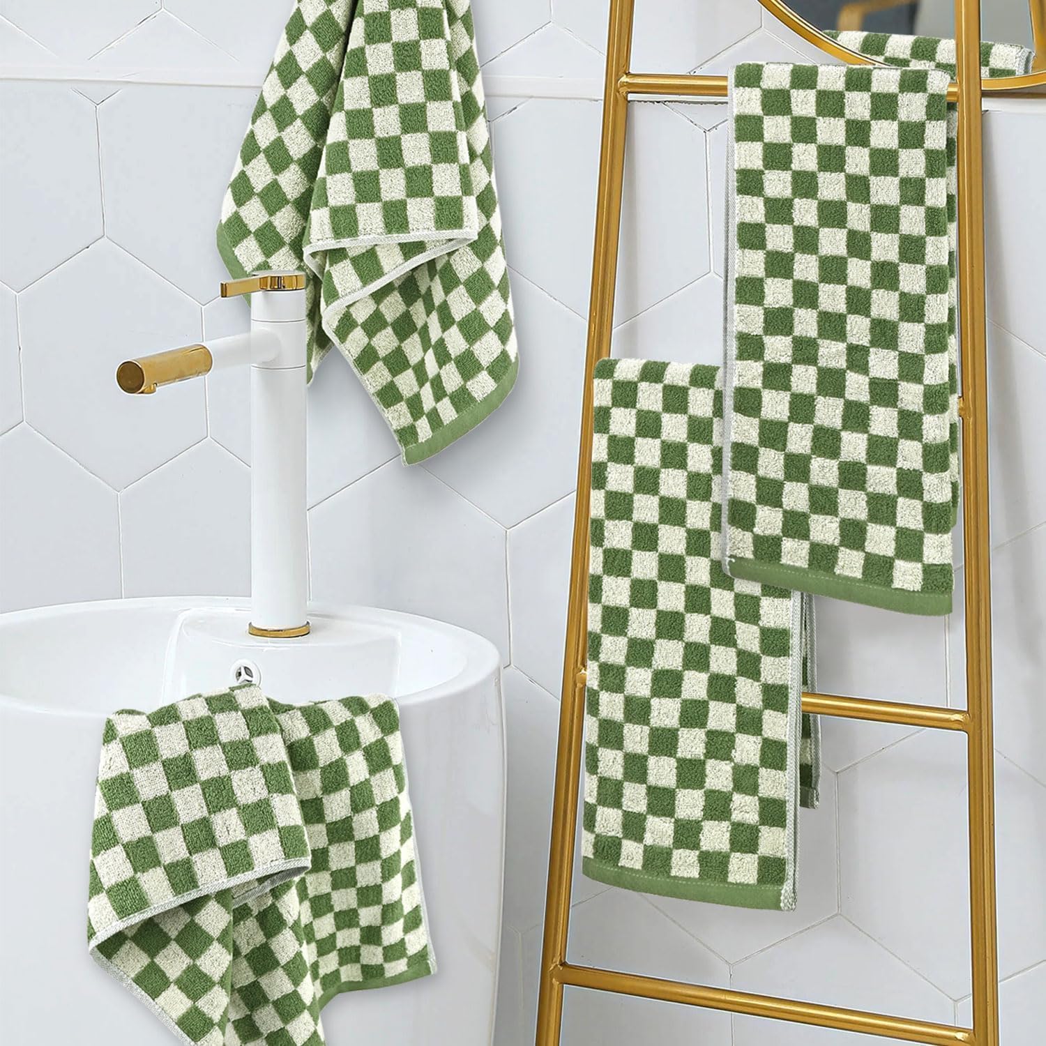 Jacquotha lightweight 420gsm cotton towels balance durability with easy care.