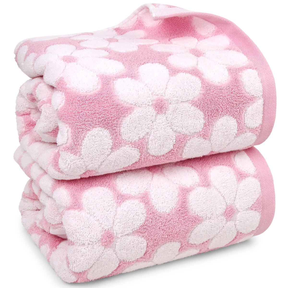 Jacquotha pink bath towels set of 2, soft and absorbent for daily use.