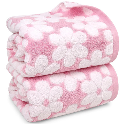 Jacquotha pink bath towels set of 2, soft and absorbent for daily use.