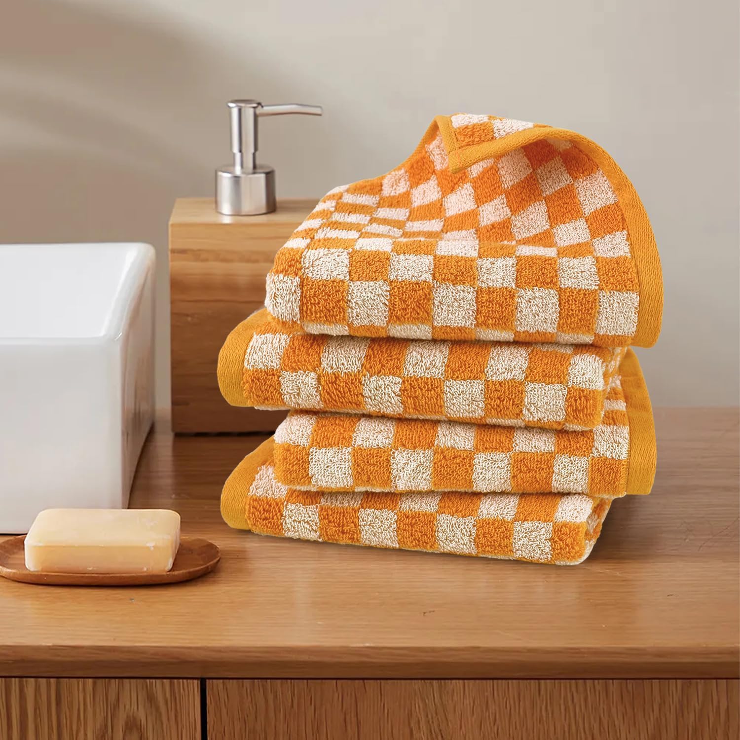 Soft and snugly feel adds a cozy touch to any bathroom or kitchen.