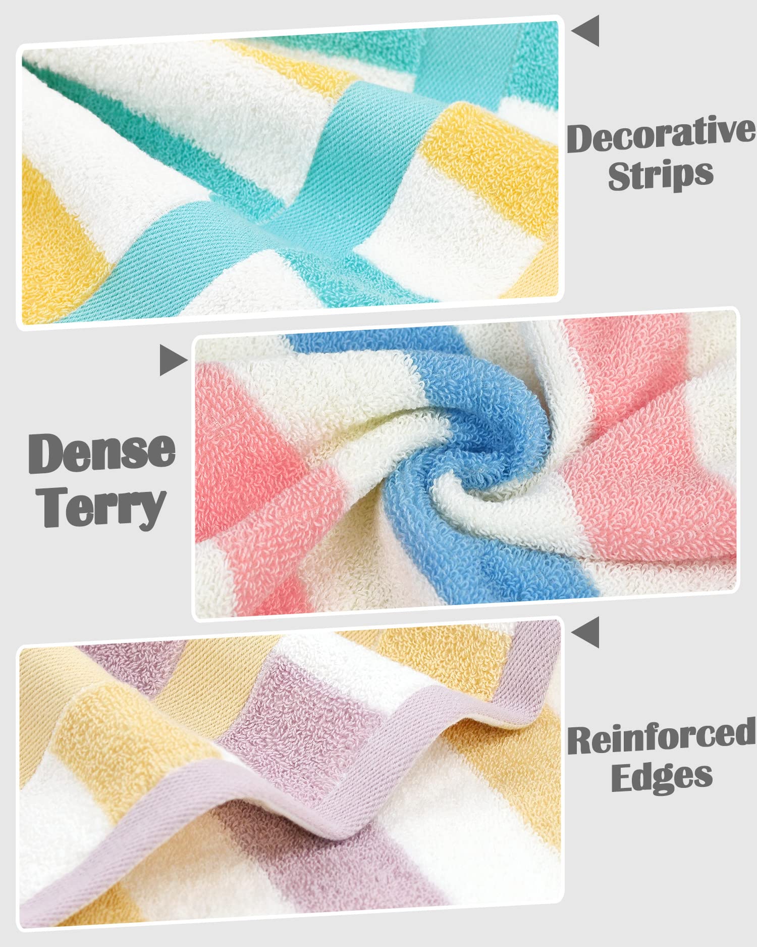 Three-color striped Jacquotha washcloths elevate bathroom decor and daily use.
