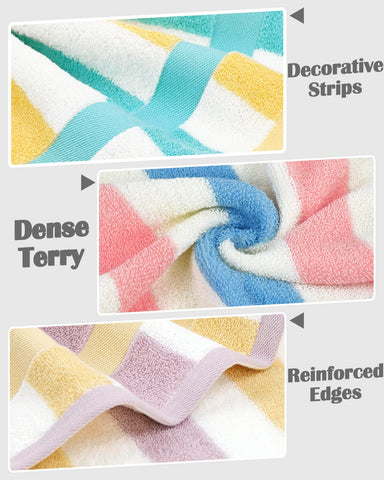 Three-color striped Jacquotha washcloths elevate bathroom decor and daily use.