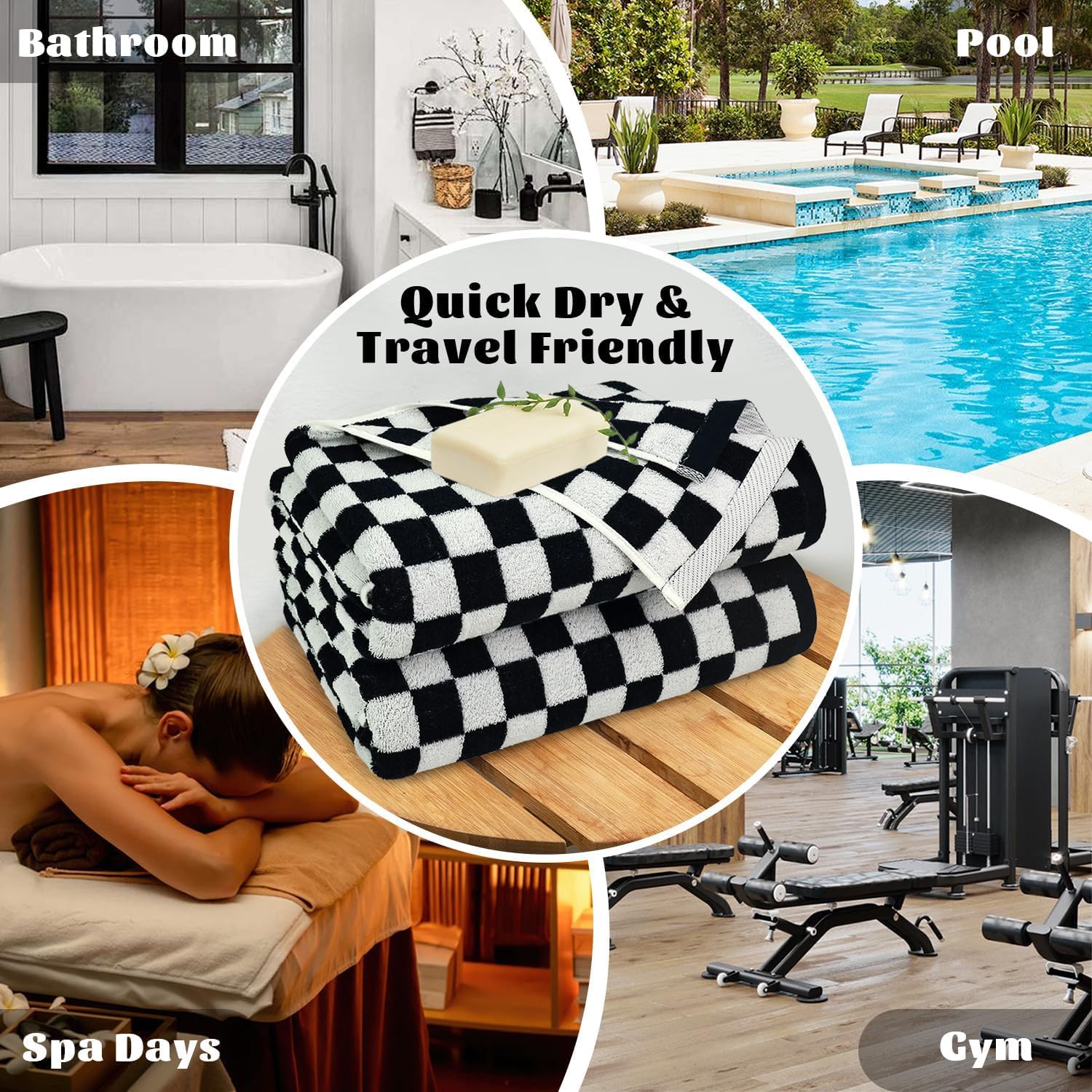 Jacquotha towels measure 27.5 x 55 inches for full-body coverage.