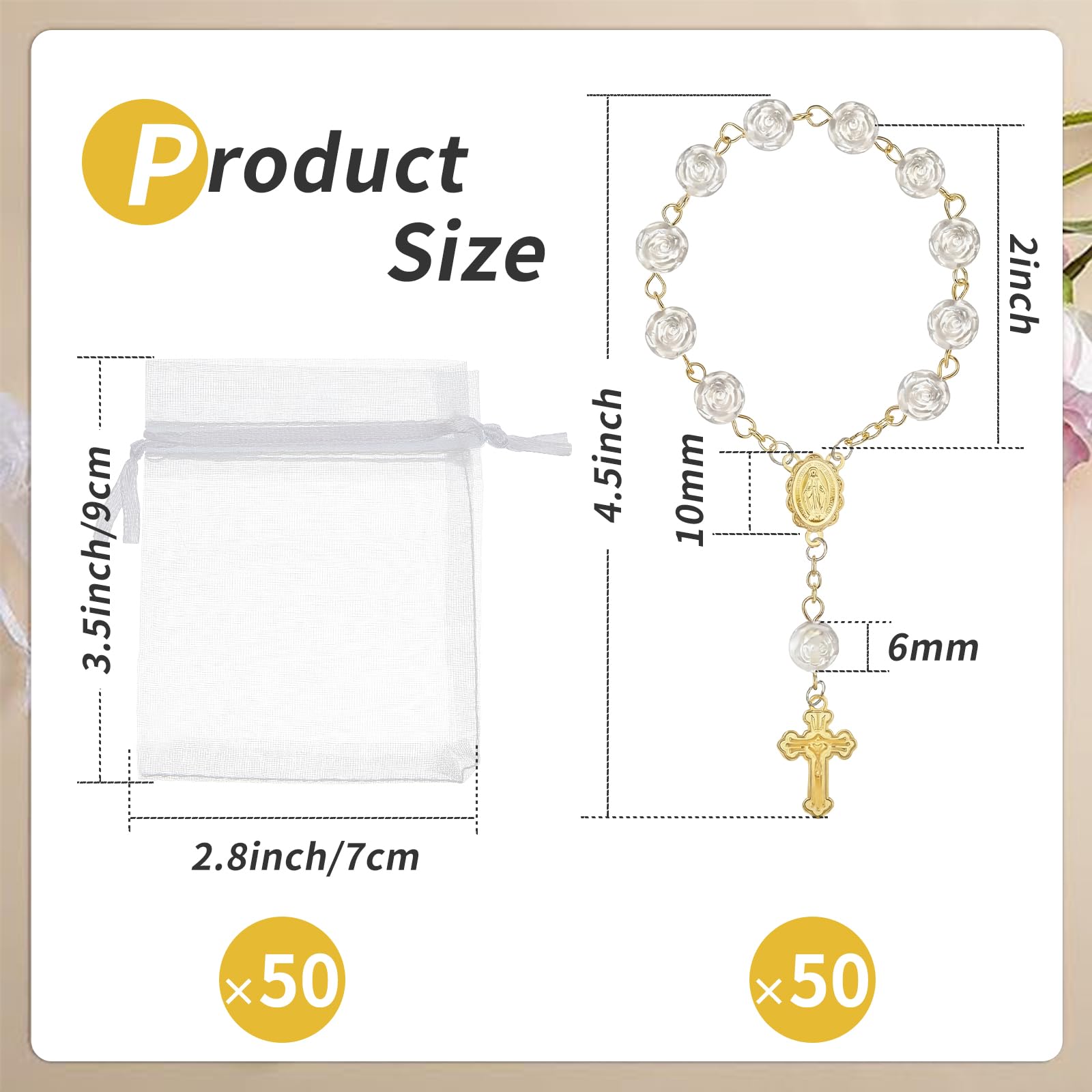 Jadive gold-tone crucifix rosary with durable beads for lasting keepsakes