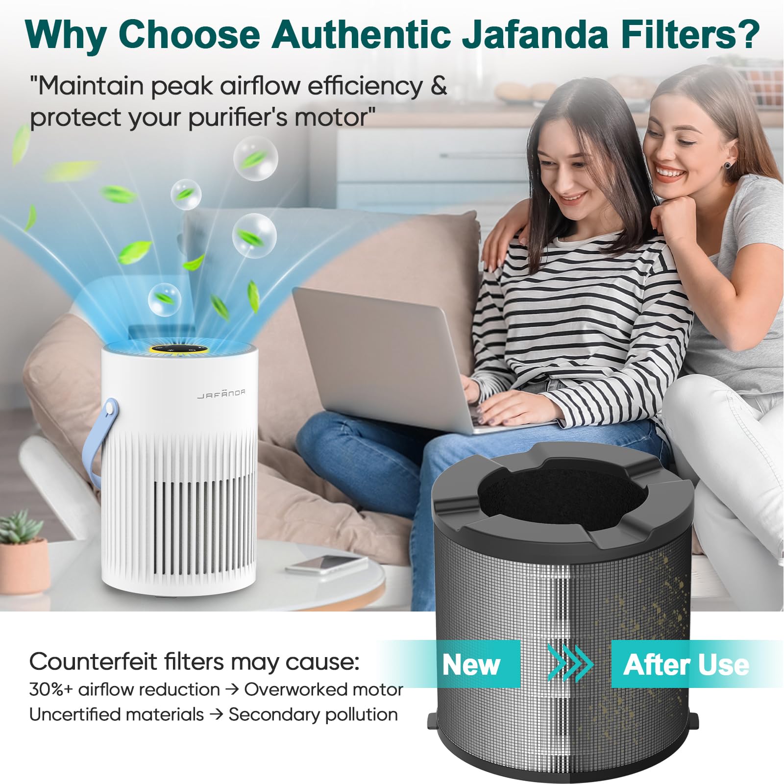 Jafanda Activated carbon filter close-up for odor reduction