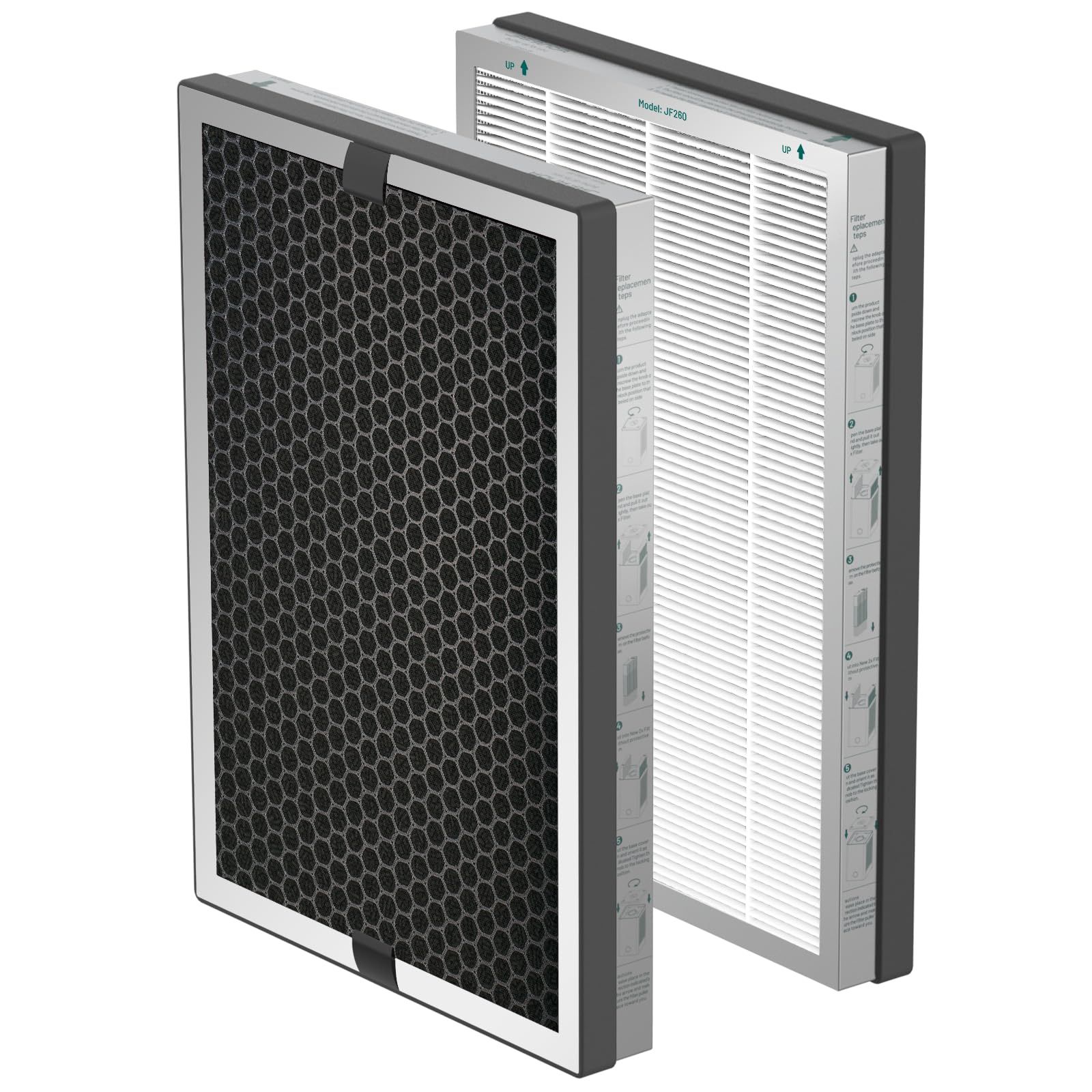 Jafända 2X filter replacement pack shown for easy renewal and continuous purification.