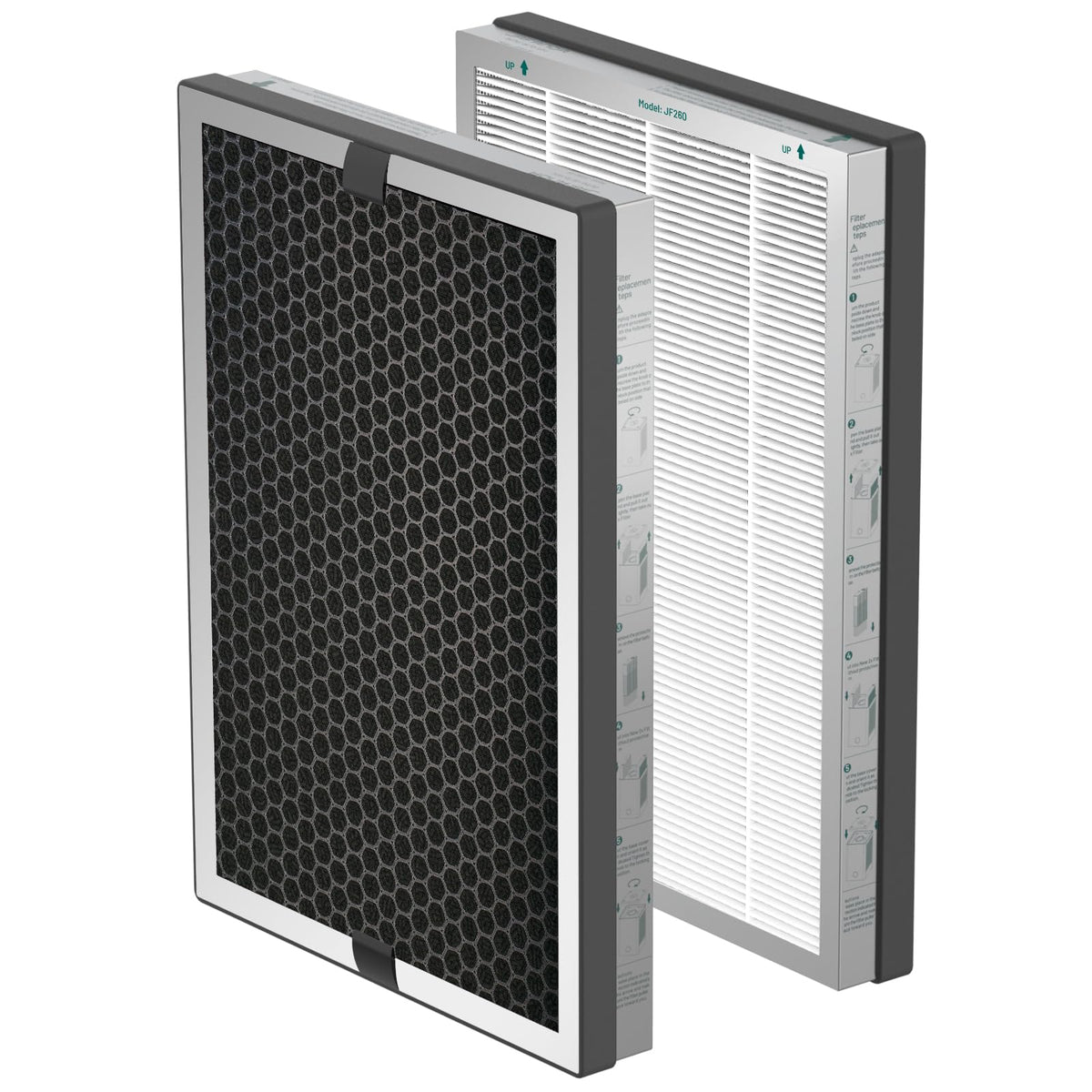 Jafända 2X filter replacement pack shown for easy renewal and continuous purification.