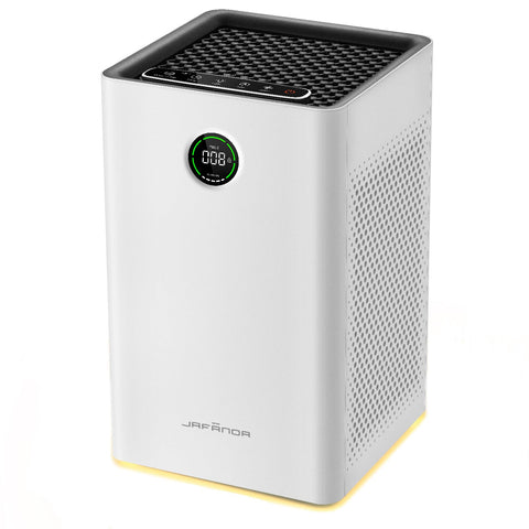 Jafända air purifier demonstrates large room coverage for open living areas
