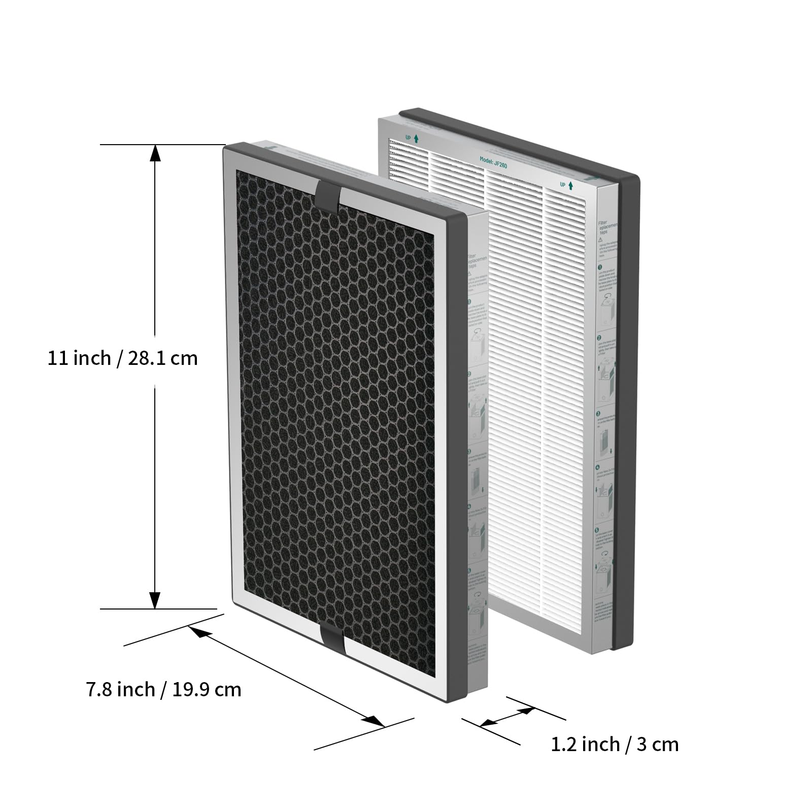 Jafända installation guide illustration for quick filter replacement.