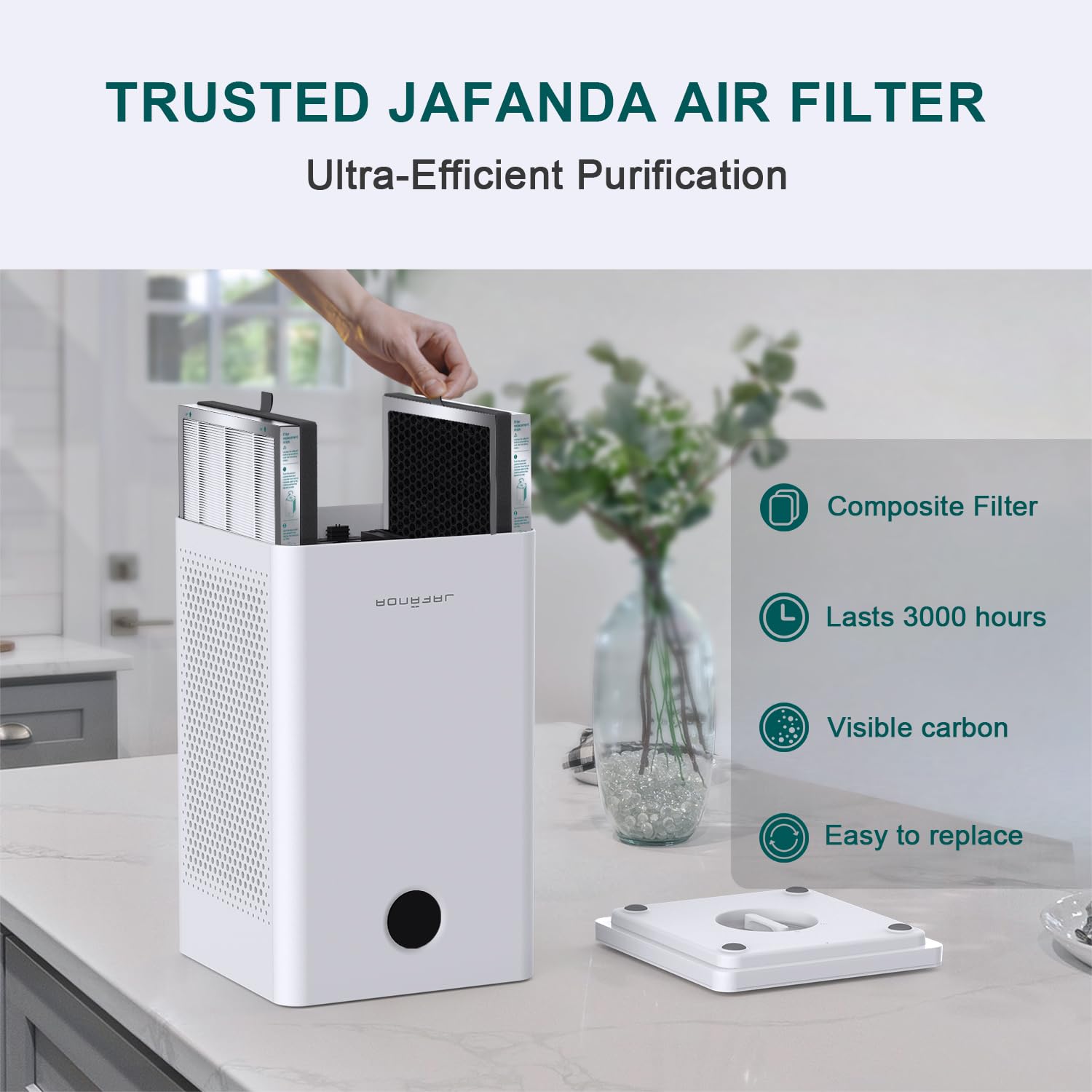 Jafända original replacement filter label emphasizing genuine parts.