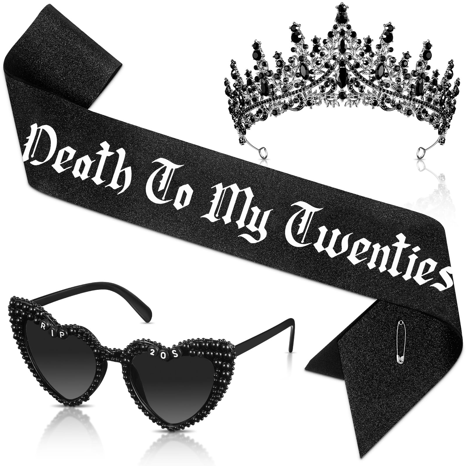 JaGely gothic crown with crystals for a dramatic 30th birthday look