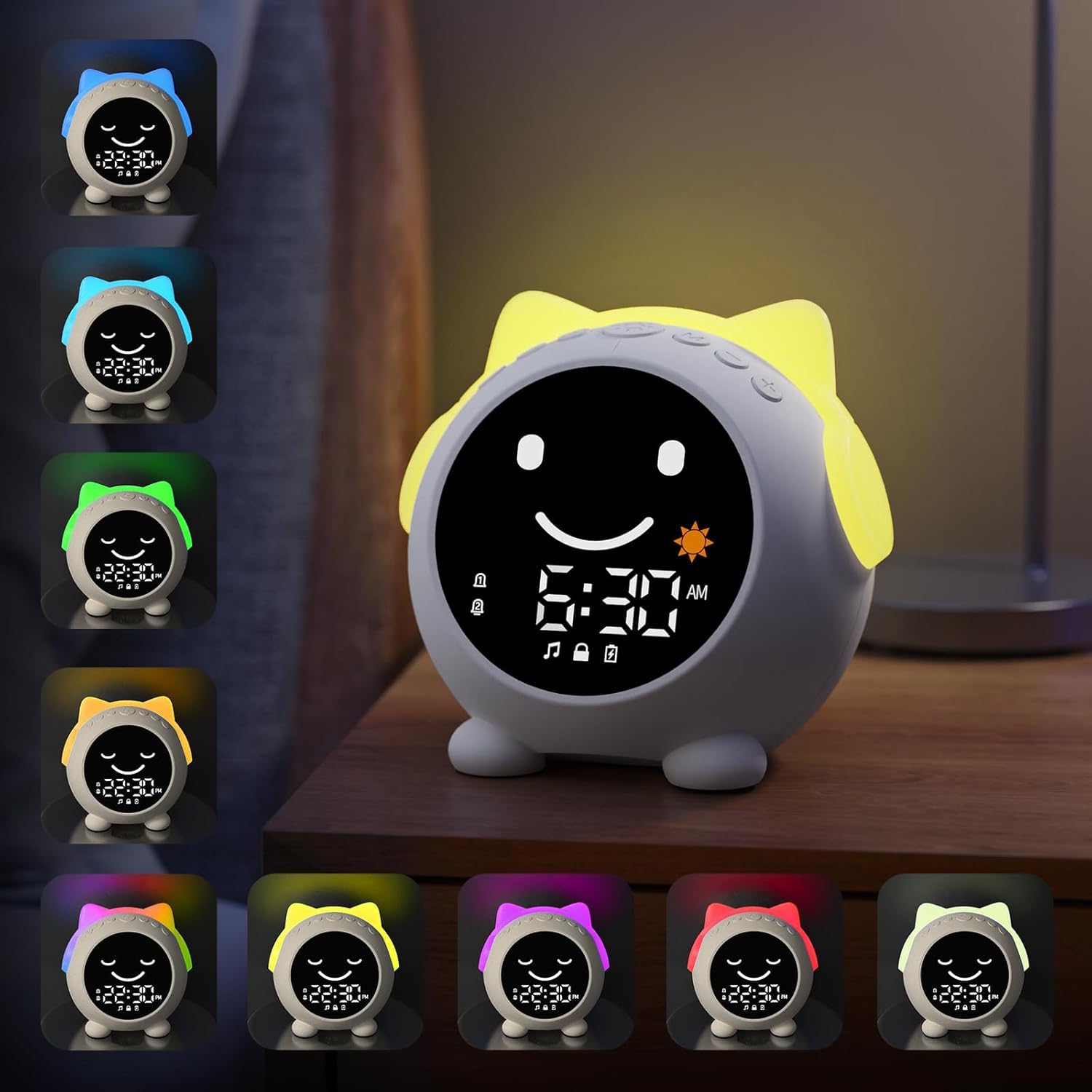 JAHUYU Kids Alarm Clock with OK-to-Wake light guides gentle mornings.