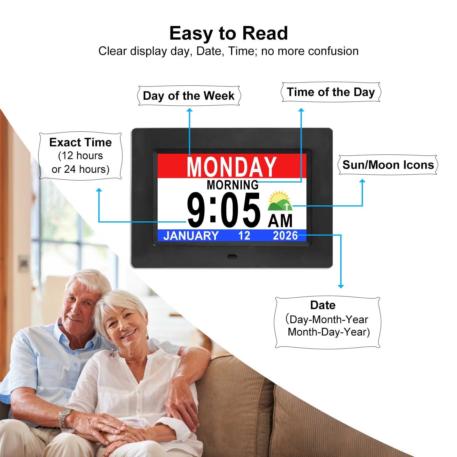 Jaihonda dementia clock with 15 alarms supports medication reminders and routines.