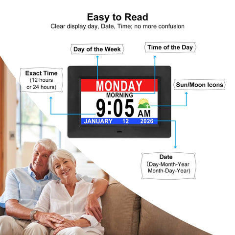 Jaihonda dementia clock with 15 alarms supports medication reminders and routines.