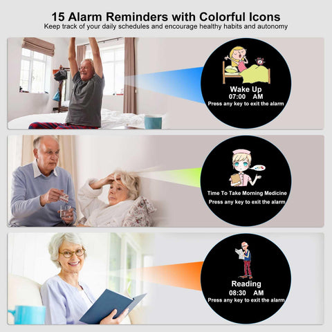 Jaihonda Dementia Clock auto-dimming brightness for day and night.