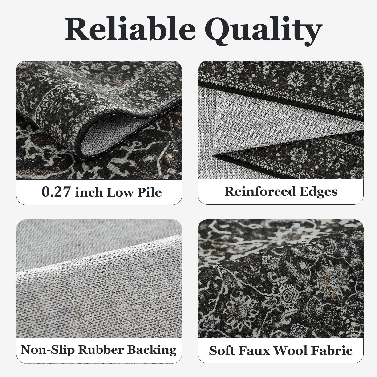 Jainmy Dark 2x6 runner rug is pet-friendly, resists hair and mess for busy homes