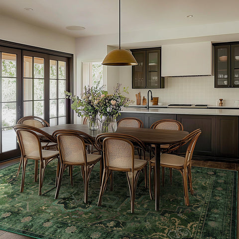 Jainmy washable rug with non-slip backing enhances safety in high-traffic spaces.