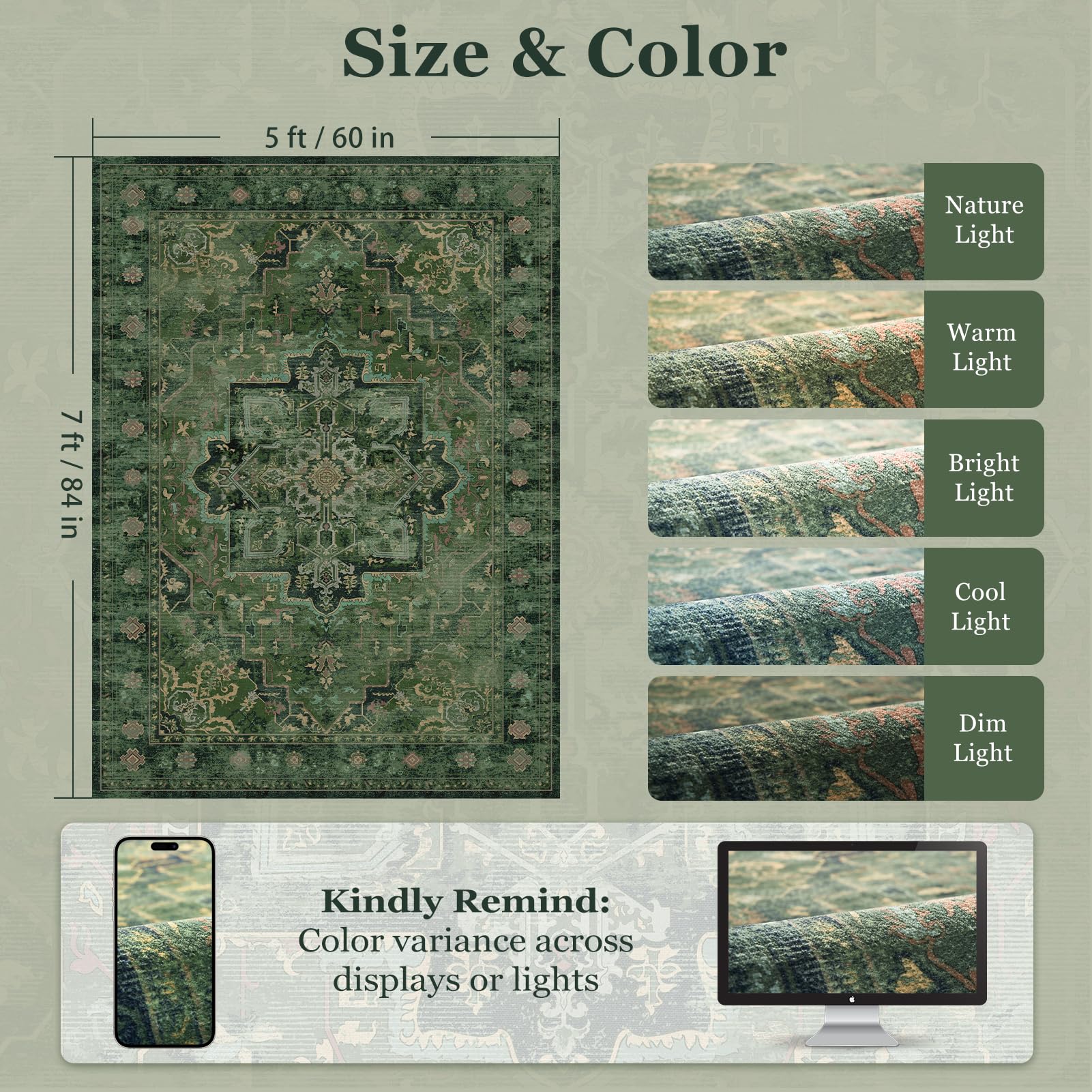Jainmy Vintage rug soft texture close-up demonstrates smooth surface and comfortable feel