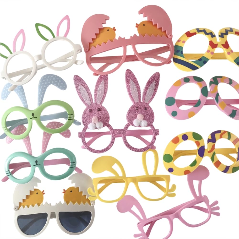 JAKADYUKS Easter bunny glasses ideal for party decorations and group selfies.