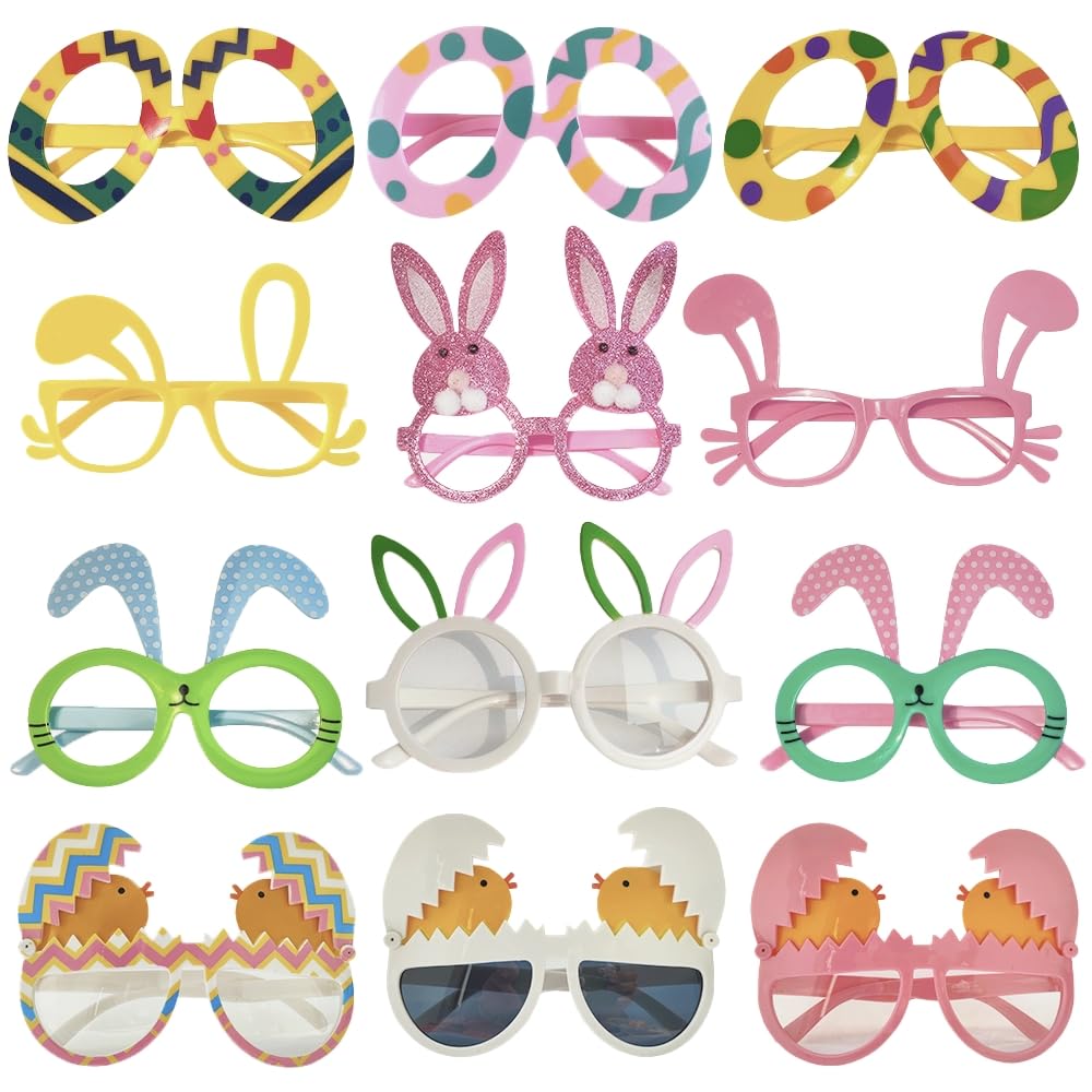 JAKADYUKS Easter glasses with chick design for playful photo props at events.